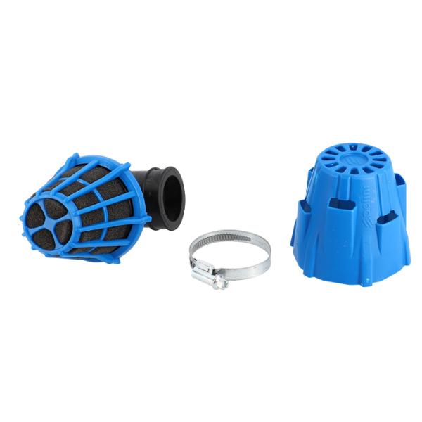 FILTRE A AIR POLINI AIR BOX BLEU ETANCHE 50 COUDE 90° D32