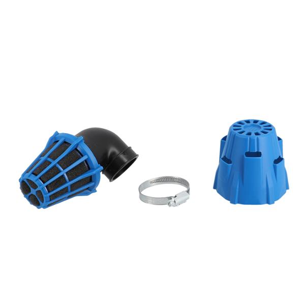 FILTRE A AIR POLINI AIR BOX BLEU ETANCHE 50 COUDE 90° D37