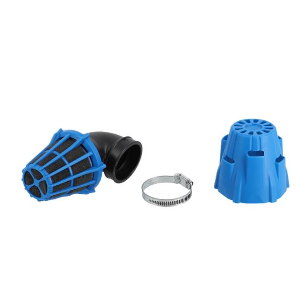 FILTRE A AIR POLINI AIR BOX BLEU ETANCHE 50 COUDE 90° D46