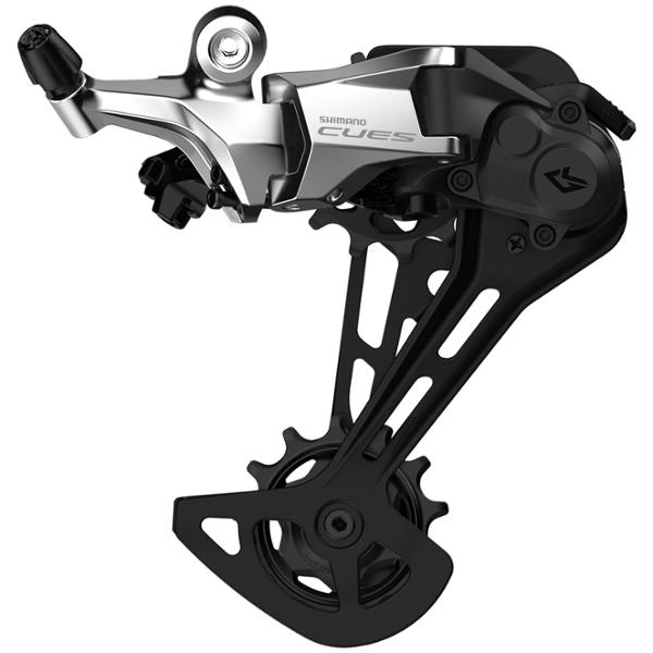 DERAILLEUR VTT AR SHIMANO CUES RD-U6000 SHADOW RD NOIR / ARGENT GRANDE CHAPE (1X10 ET 1X11)