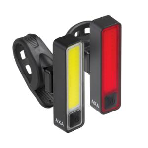 BICYCLE LIGHTS FRONT & REAR RECHARG. USB-C AXA NITELINE SLIM HANDLE BAR & SADDLE STEM MOUNT