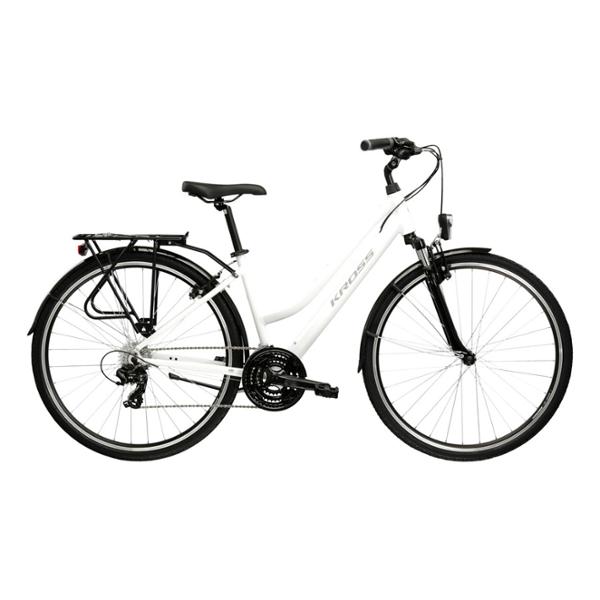BICICLETA TREKKING 28'' MUJER KROSS TRANS 1.0 TALLA M (17'') ALUMINIO BLANCO/GRIS