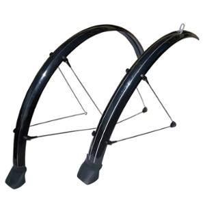 GARDE BOUE VTC / VTT 28'' STRONG TOUR VERSION E PLASTIQUE A TRINGLES 54MM NOIR BRILLANT (PR)