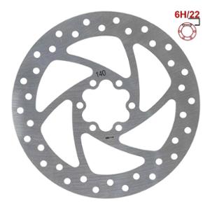 BRAKE DISC FOR E-SCOOTER 6 HOLES D140mm SILVER