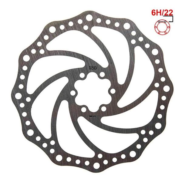 DISQUE FREIN POUR TROTTINETTE ELECTRIQUE 6 TROUS D140MM ARGENT