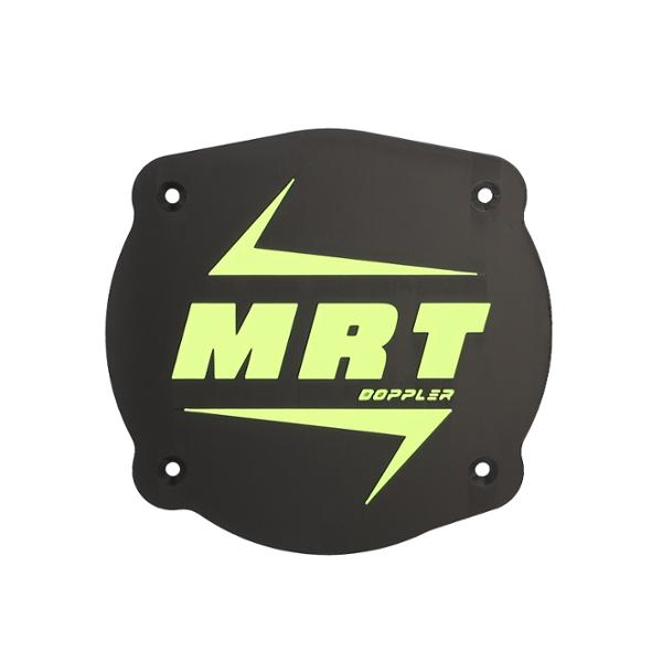 CACHE / OBTURATEUR BOITE A AIR DOPPLER ADAPT. MRT ->2022 VERSION LOGO MRT NOIR / JAUNE FLUO