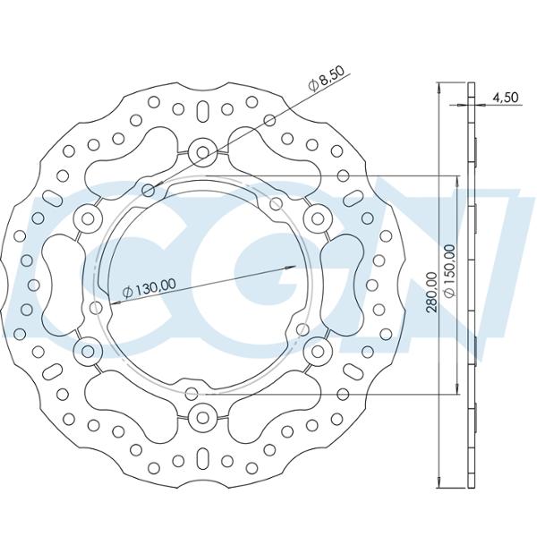 DISQUE FREIN WAVE GALFER MOTO DF455FLW FLOTTANT ADAPT. YAMAHA (280X4,5MM)