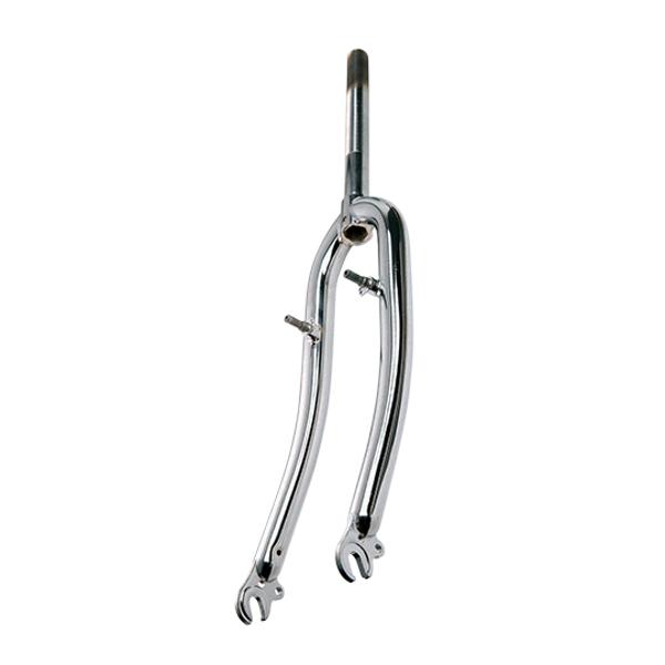 FORK HYBRID 28"" CHROMED Ø2.2 THREADED WITH BRACKETS 1"""