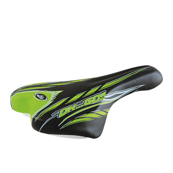 SELLE ENFANT JUNIOR 20 / 24 POUCES MONTE GRAPPA 998 OK GO NOIR / VERT AVEC CHARIOT DE SELLE