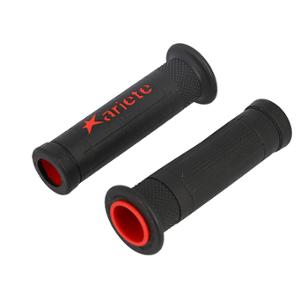 REVETEMENT / POIGNEE ARIETE ARIRAM NOIR / ROUGE (PR)  - 120MM - DEBOUCHE POUR EMBOUT DE GUIDON